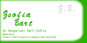 zsofia bart business card