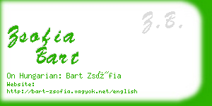 zsofia bart business card
